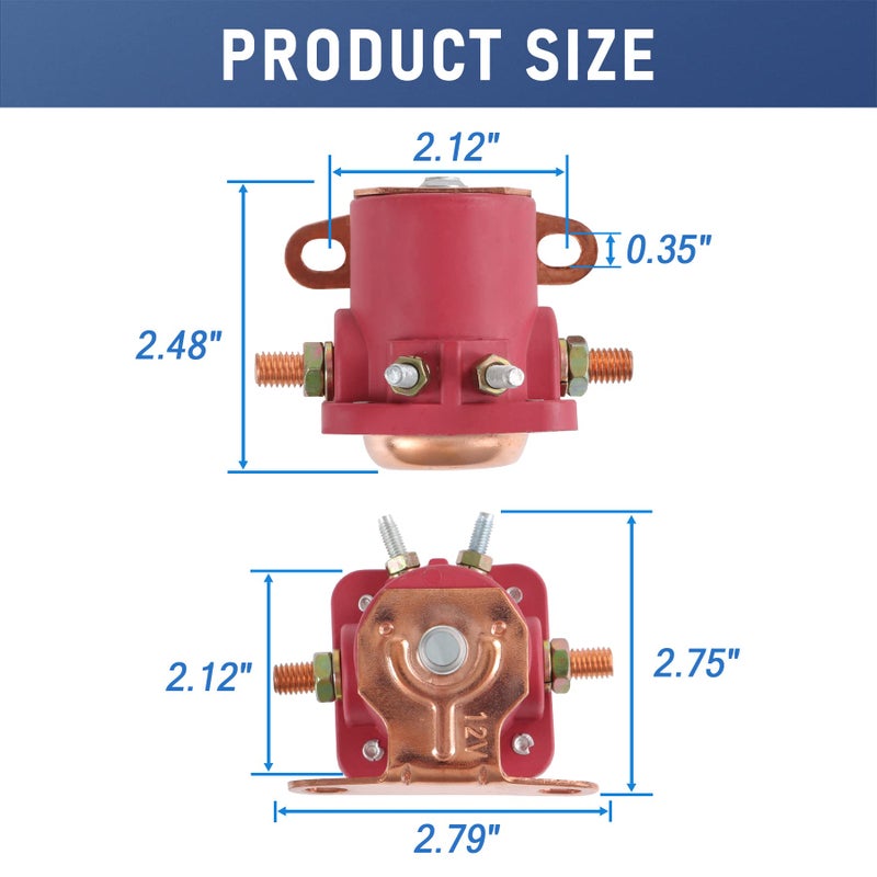 JDMSPEED New Red Solenoid Relay 12V Heavy Duty Replacement for Ford Starter Car Truck Replaces SW3, SNL135, B-6A-11450A, D2AF11450AA, 50-430, C6AF, C7AF, C3912, C9AF Hot Rod Starter Relay Solenoid - Image 4